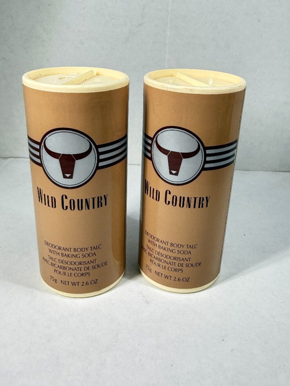 Avon Wild Country Deodorant Body Talc  Powder 2.65oz Lot of 2 New 1980s Vtg Mens